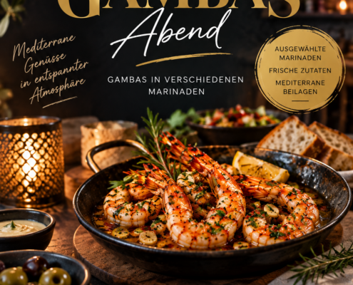 Gambas Abend mit mediterranen Marinaden im Nero Restaurant Wiesbaden